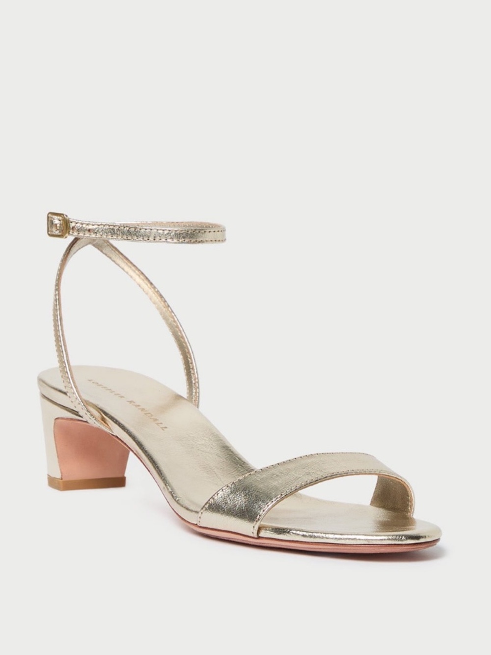 New Loeffler Randall Alice Champagne Leather Sandal Sz 7.5